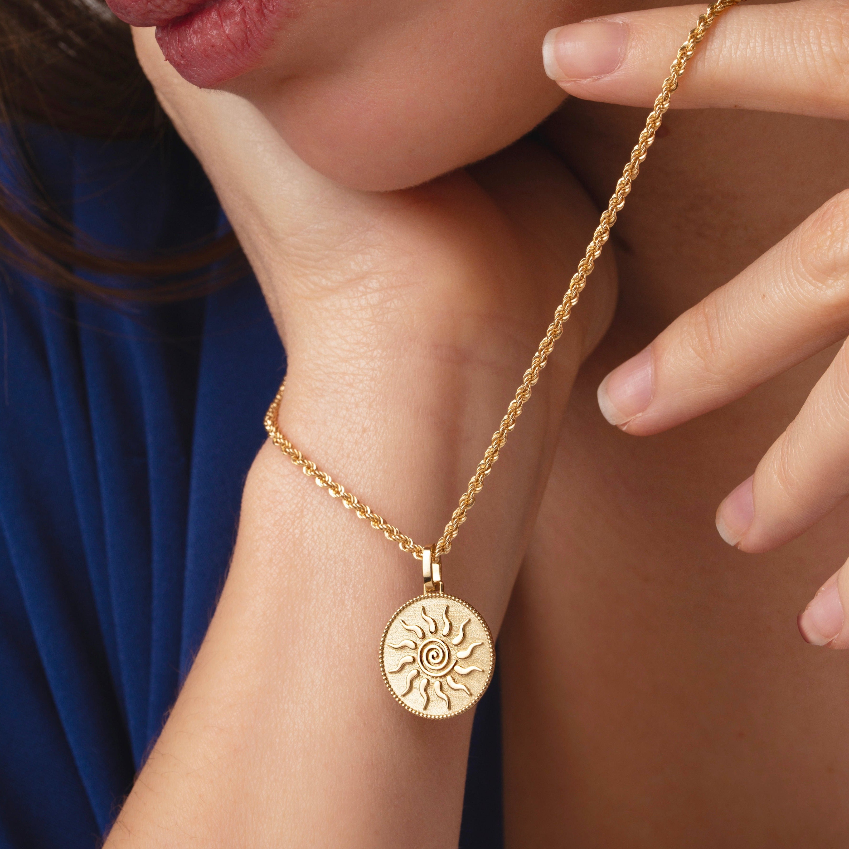 SPIRAL SUN NECKLACE – Danelian Jewelry