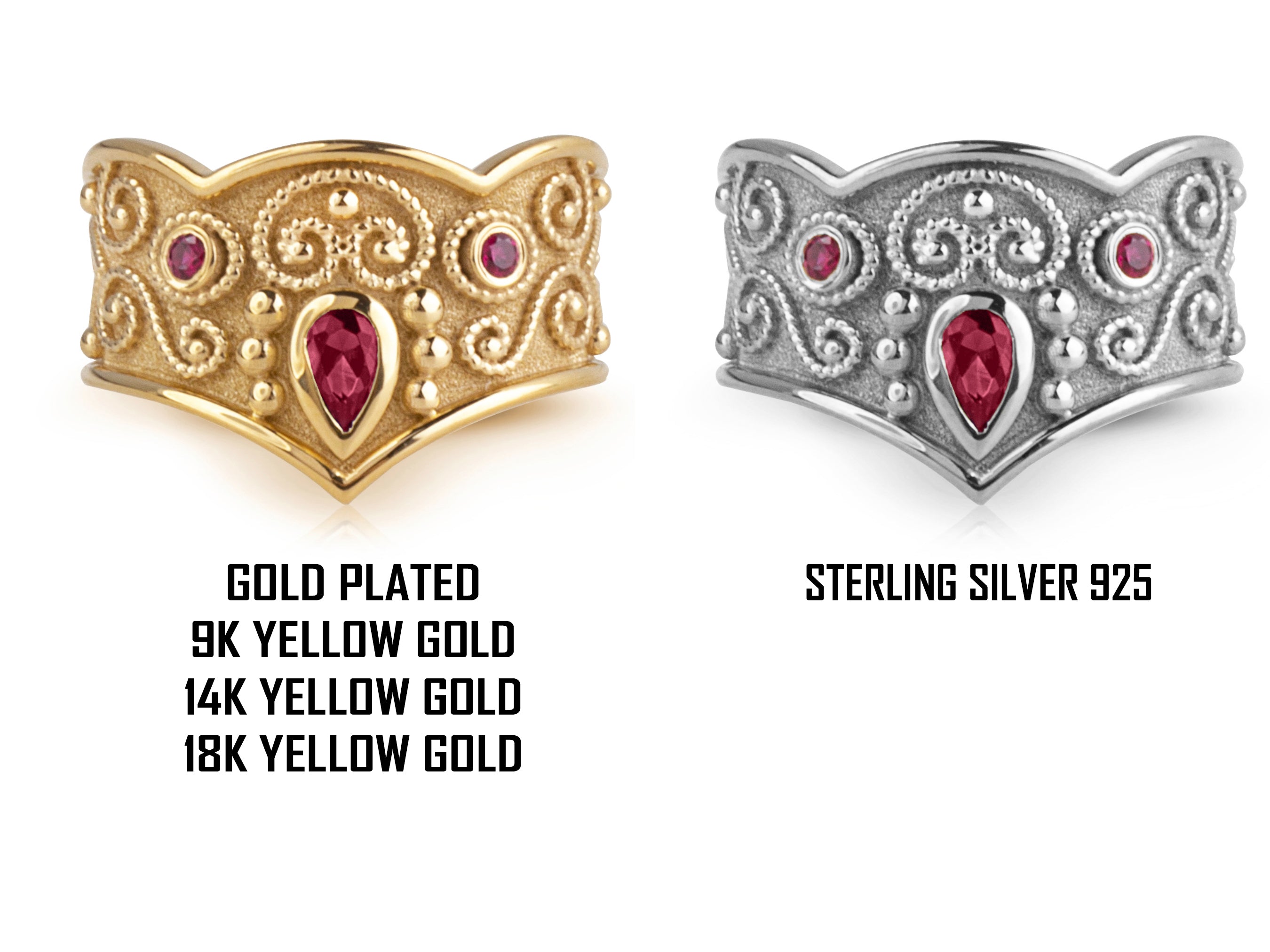 ＊925 大粒ルビー&シードパールリング gold ruby ring Elongated 22K Gold 8CT Ruby Ring – Andaaz Jewelers