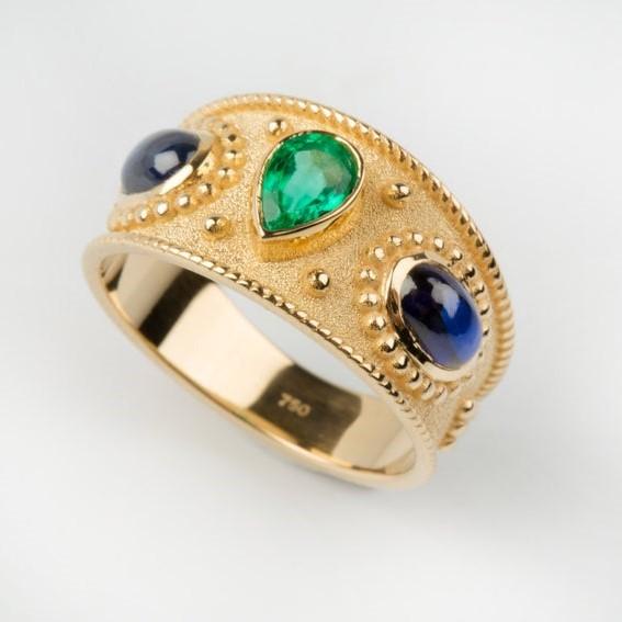 EMERALD BYZANTINE RING - Danelian Jewelry