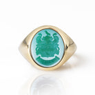 GREEN COAT OF ARMS RING - Danelian Jewelry