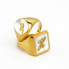 SQUARE LETTER RING - Danelian Jewelry