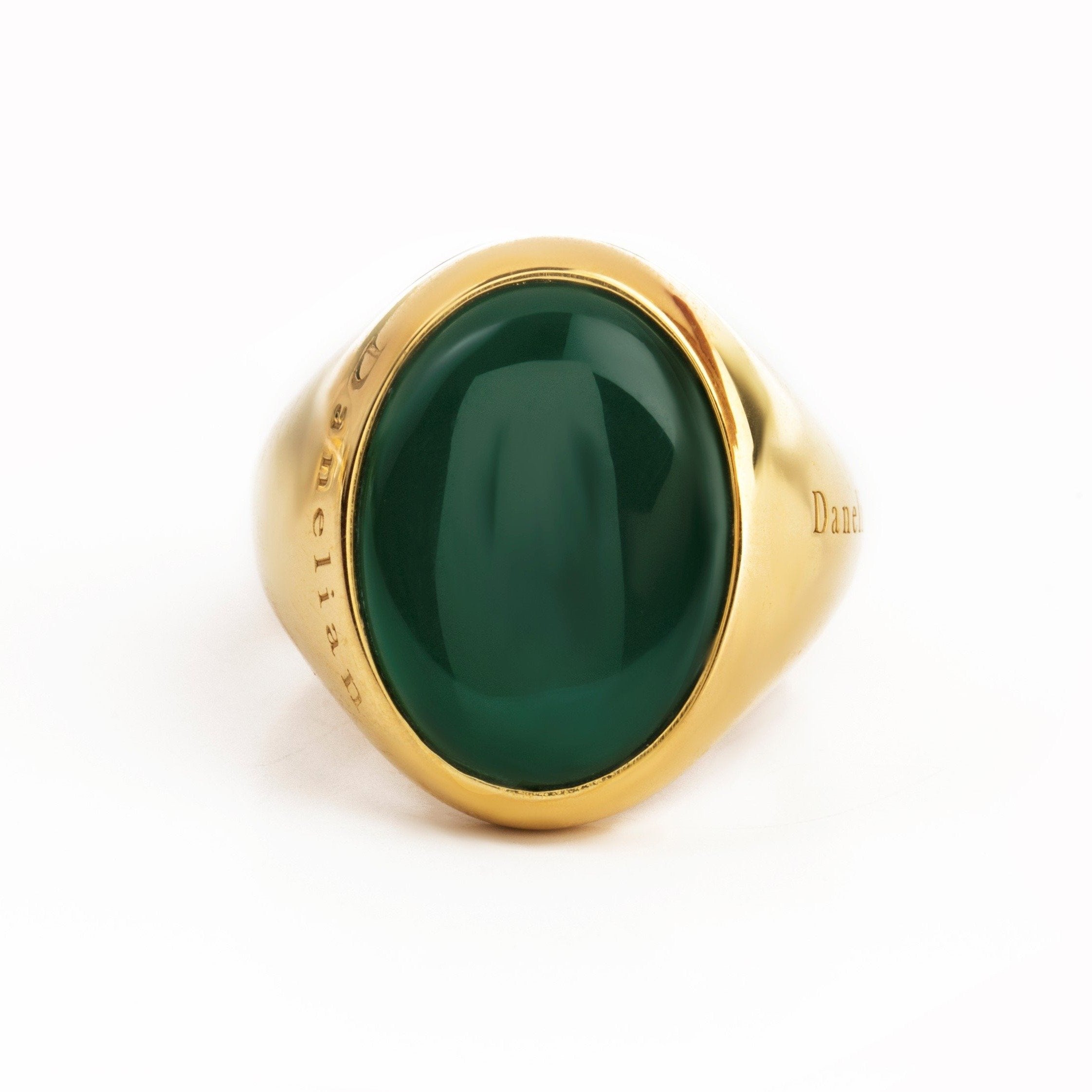 LARGE GREEN ONYX SIGNET RING - Danelian Jewelry