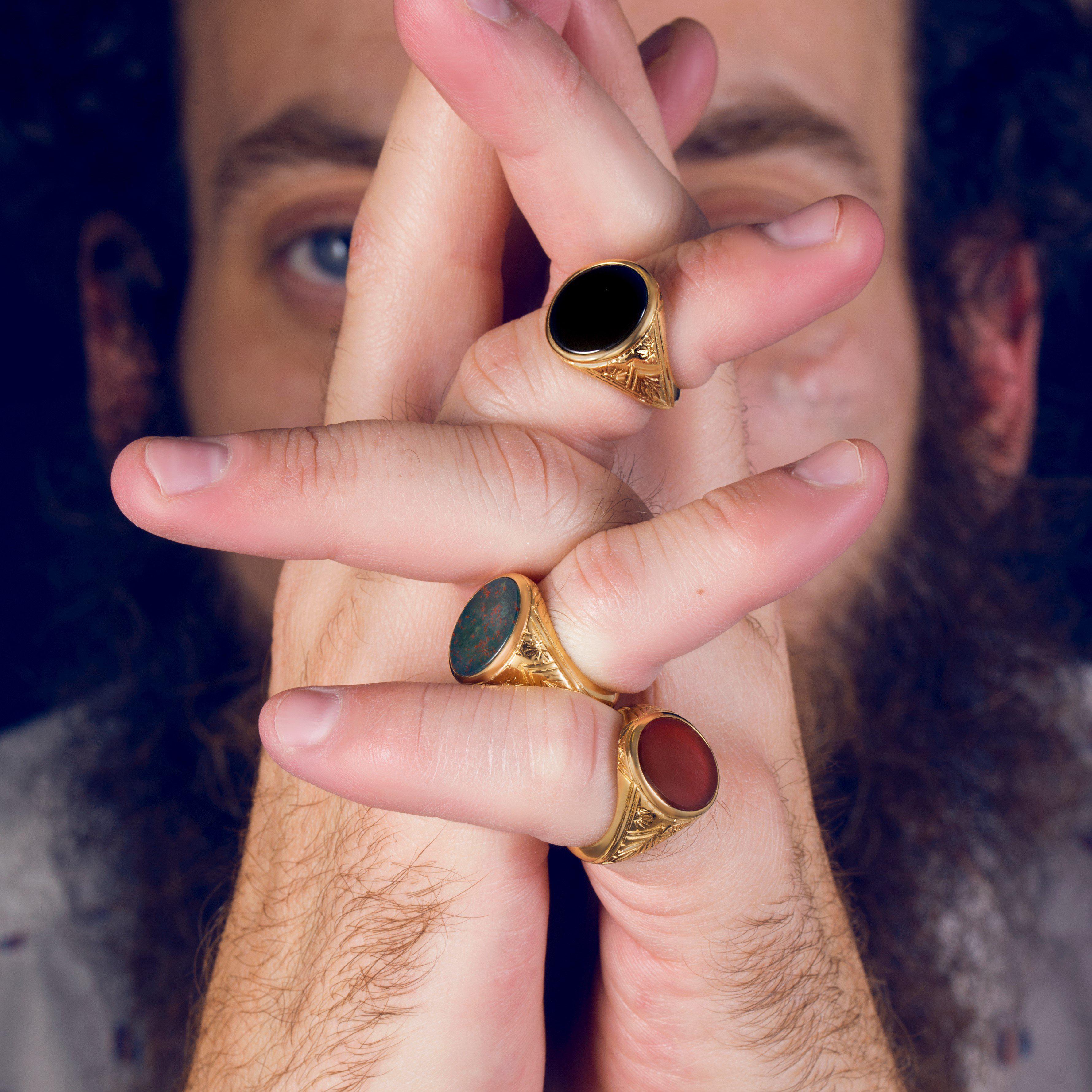 GAGAN リング onyx double ゴールド　13号 アクセサリー GAGAN リング onyx double ゴールド 13号 アクセサリー ring – GAGAN