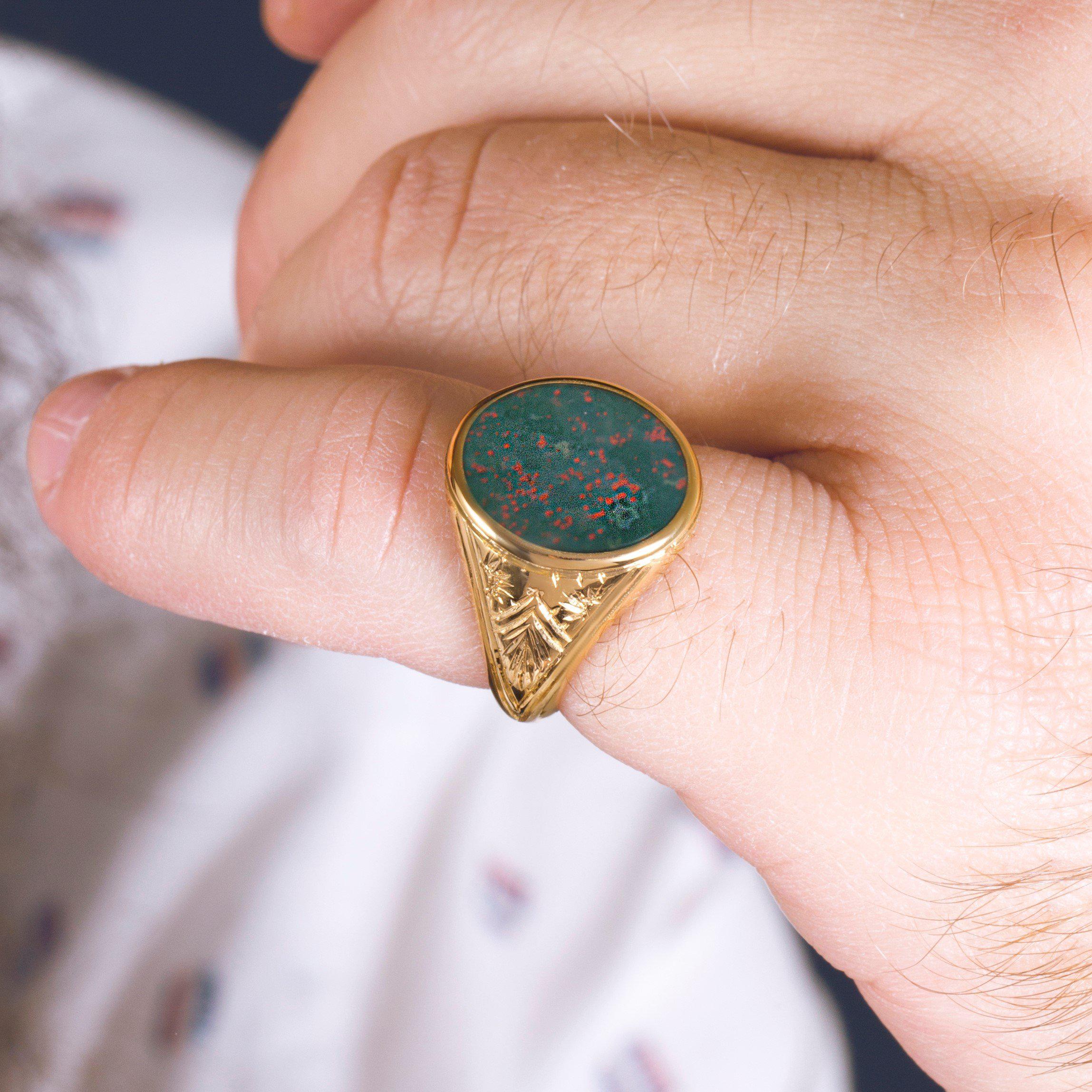 Buy Bloodstone Signet Ring, Custom Gold Heraldry Ring, Roberts Family  Crest, Bloodstone Gold Signet, Coat of Arms Signet Ring, Engraved Ring  Online in India - Etsy