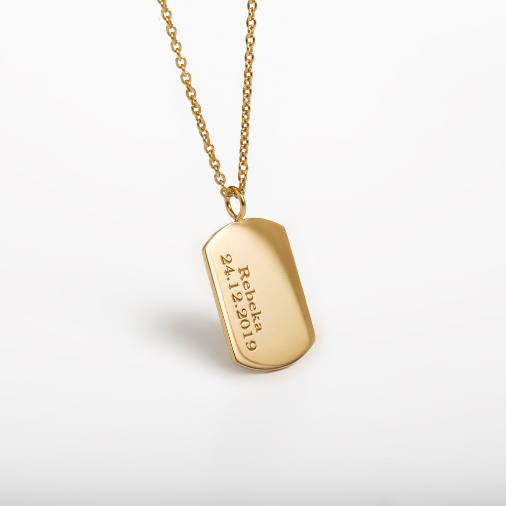 ENGRAVED TAG NECKLACE - Danelian Jewelry