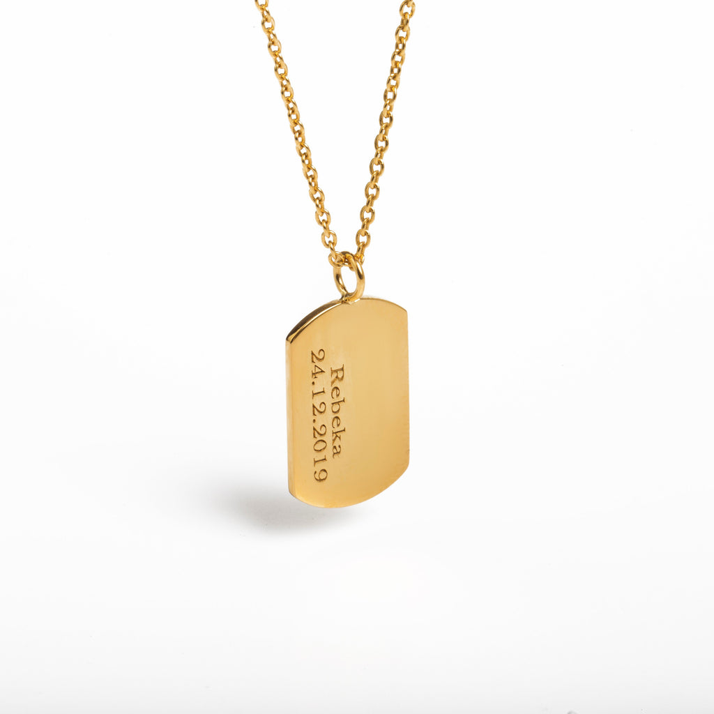 ENGRAVED TAG NECKLACE - Danelian Jewelry