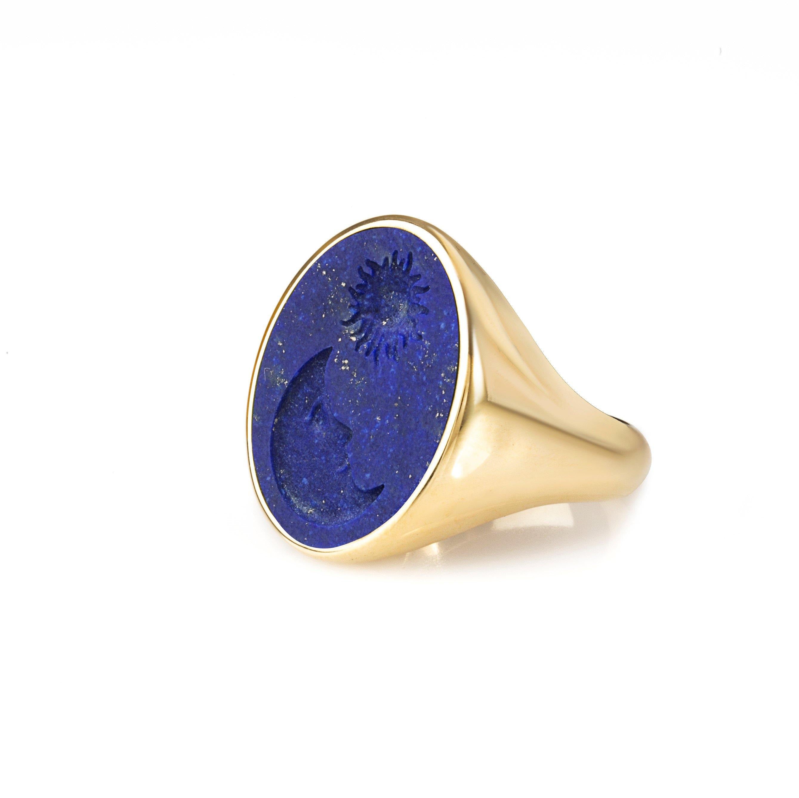 LAPIS LAZULI MOON RING - Danelian Jewelry