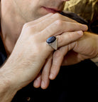 LARGE SANDSTONE SIGNET RING - Danelian Jewelry
