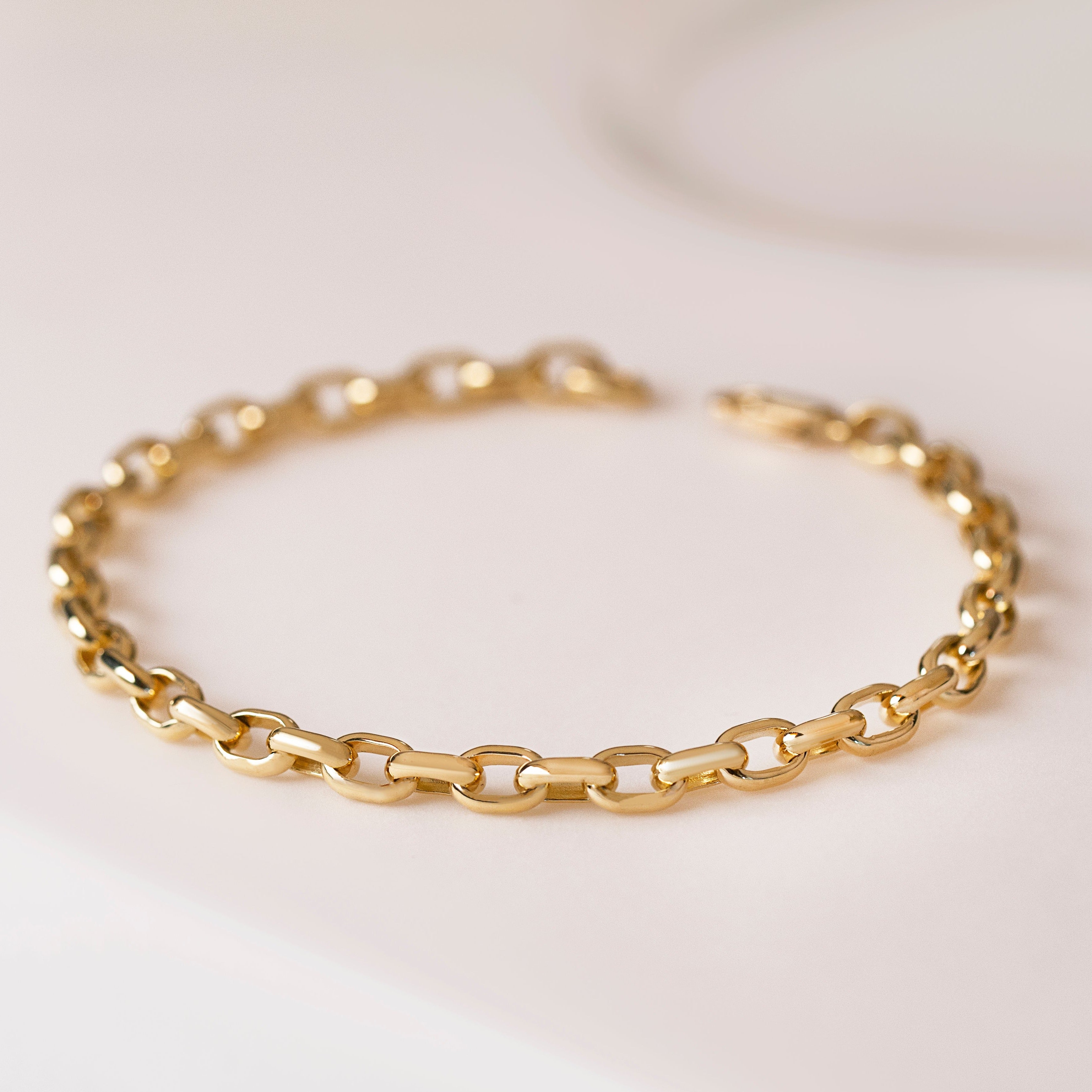 HANDMADE ROLO BRACELET - HEAVY ROLO GOLD BRACELET BY DANELIAN JEWELRY ...