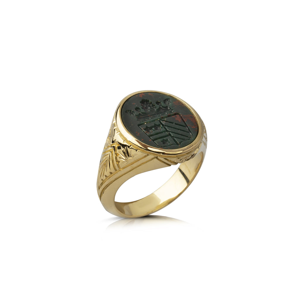 bloodstone heraldry signet ring by Danelian Jewelry