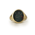 bloodstone engraved crest signet ring by Danelian Jewelry
