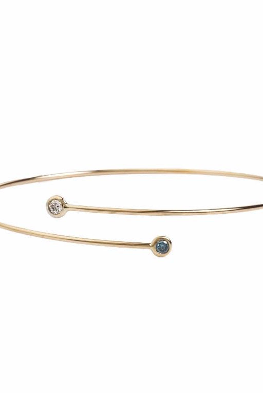 BLUE DIAMOND BANGLE BRACELET - Danelian Jewelry