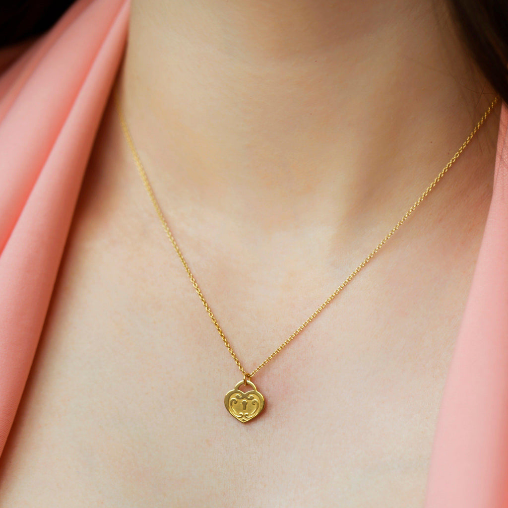 VICTORIAN HEART KEY NECKLACE - Danelian Jewelry