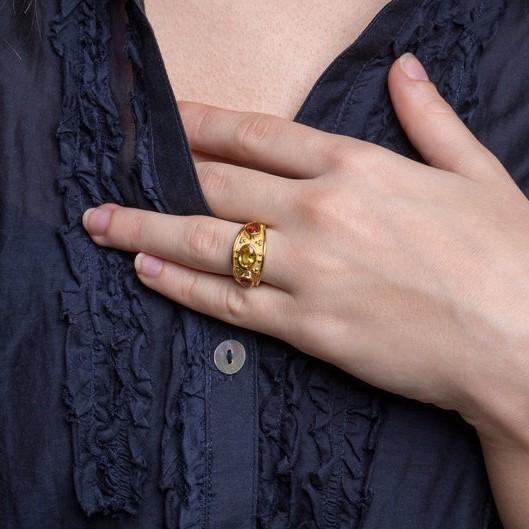 CITRINE BYZANTINE RING - Danelian Jewelry