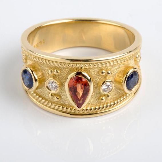 SAPPHIRE BYZANTINE RING - Danelian Jewelry